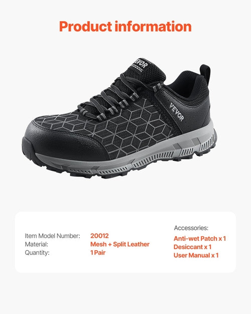 Steel Toe Shoes for Men, US Size 11 Wide, Men’s Cushion Sport Safety